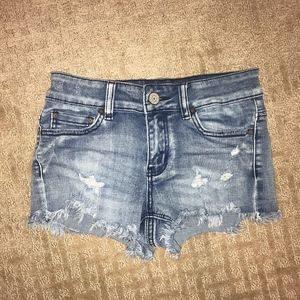 Ripped Jean Shorty Shorts